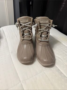 Sperry Tan Waterproof Lace-Up Duck Boots